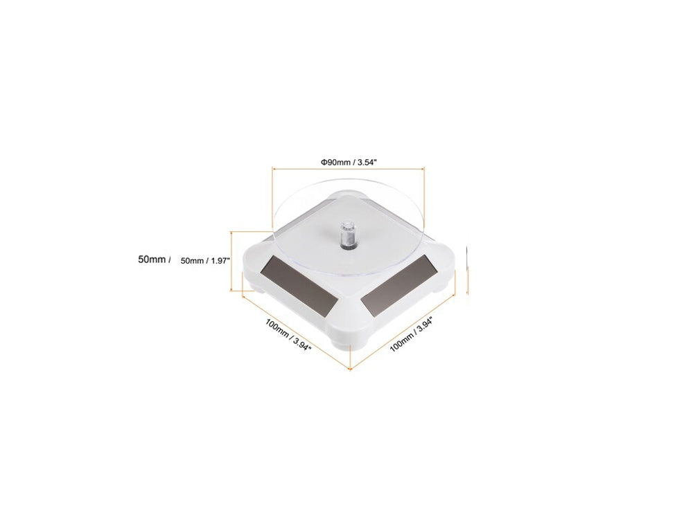 3.5 Solar Rotating Display Stand with White Base for 1/64 Scale Model Cars