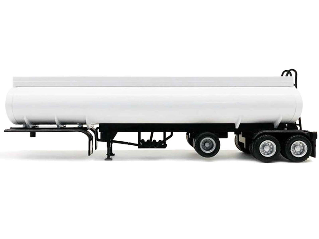 Tag-Axle Elliptical Tanker Trailer White 1/87 (HO) Plastic Model by Promotex