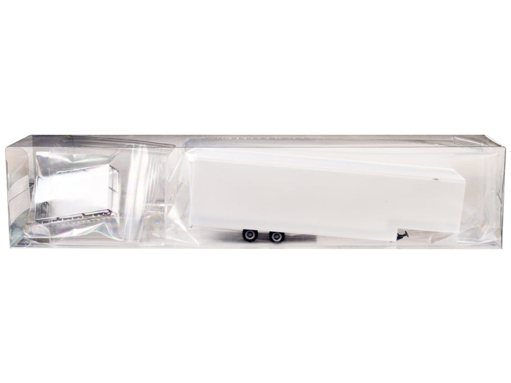 Race Horse Transport Trailer White 1/87 (HO) Plastic Model by Promotex
