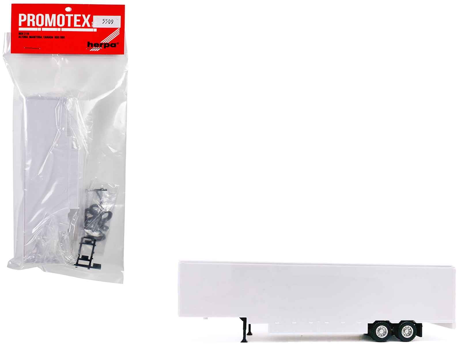48ft Moving Van Trailer Light Gray 1/87 (HO) Plastic Model by Promotex