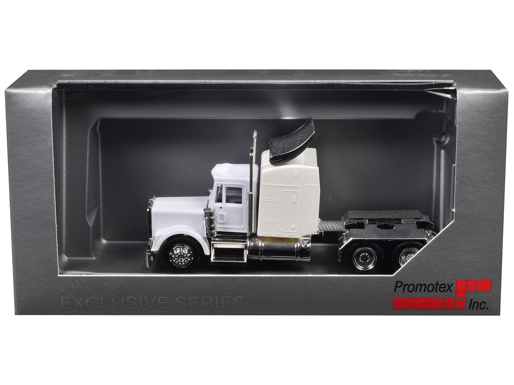 Kenworth W900 Sleeper Cab White 1/87 (HO) Plastic Model Car by Promotex