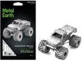 Model Kit Monster Truck with Flame Graphics (Moderate Difficulty) Steel Model by Metal Earth
