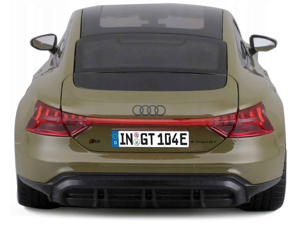 2022 Audi RS e-tron GT Dark Green with Sunroof 1/18 Diecast Model Car by Bburago