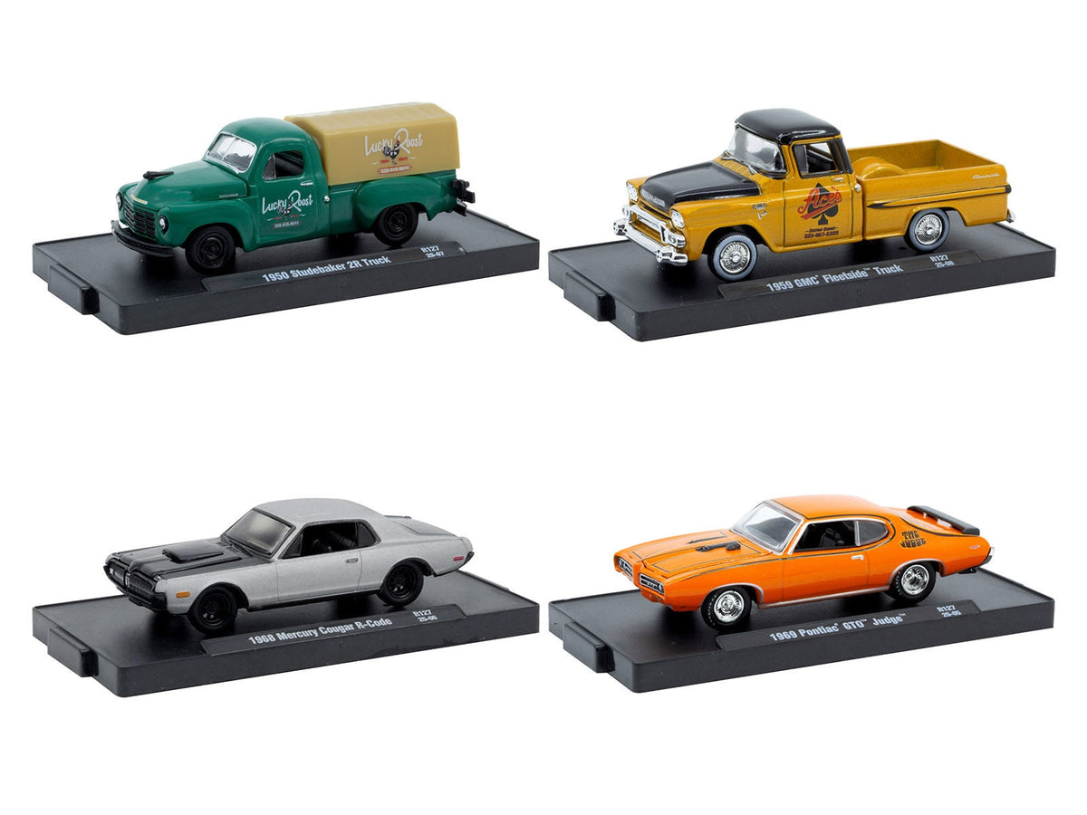 "Auto-Drivers" Set of 4 pieces in Blister Packs Release 127 Limited Edition to 7500 pieces Worldwide 1/64 Diecast Model Cars by M2 Machines