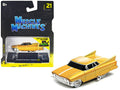 Gene Winfield's 1961 Cadillac Maybelline Yellow Metallic with White Stripes 1/64 Diecast Model Car by Muscle Machines