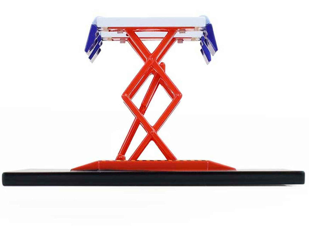 Automotive Double Scissor Lift "Chevron" White and Red "Double Scissor Lifts" Series 2 1/64 Diecast Model by Greenlight