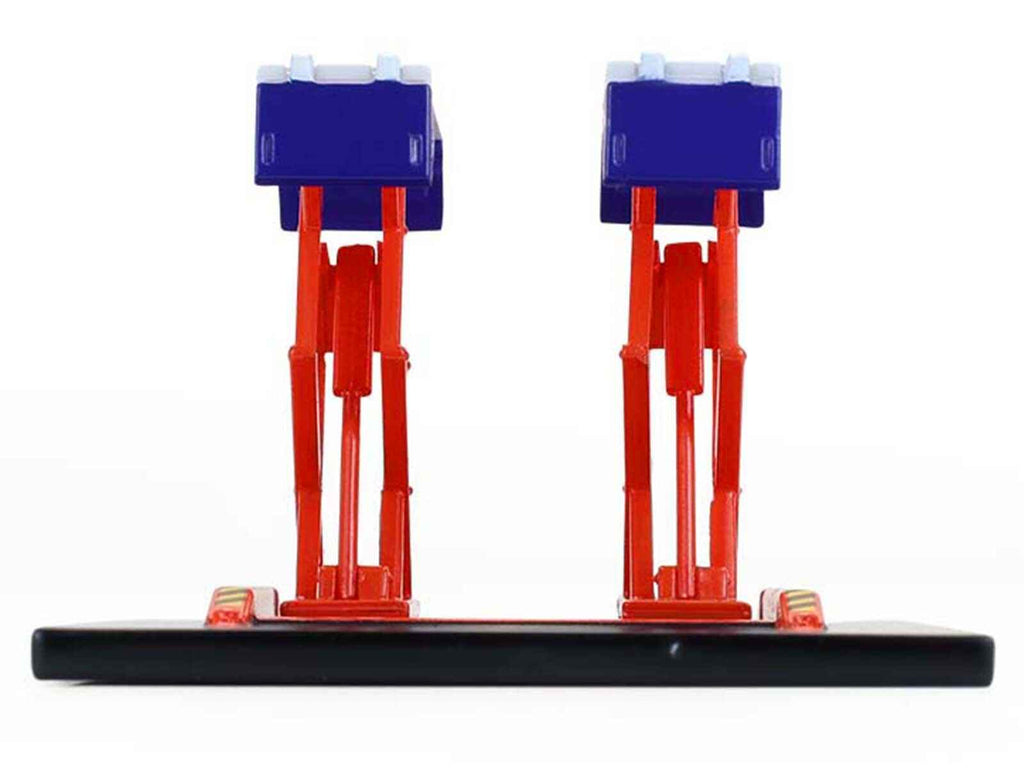 Automotive Double Scissor Lift "Chevron" White and Red "Double Scissor Lifts" Series 2 1/64 Diecast Model by Greenlight