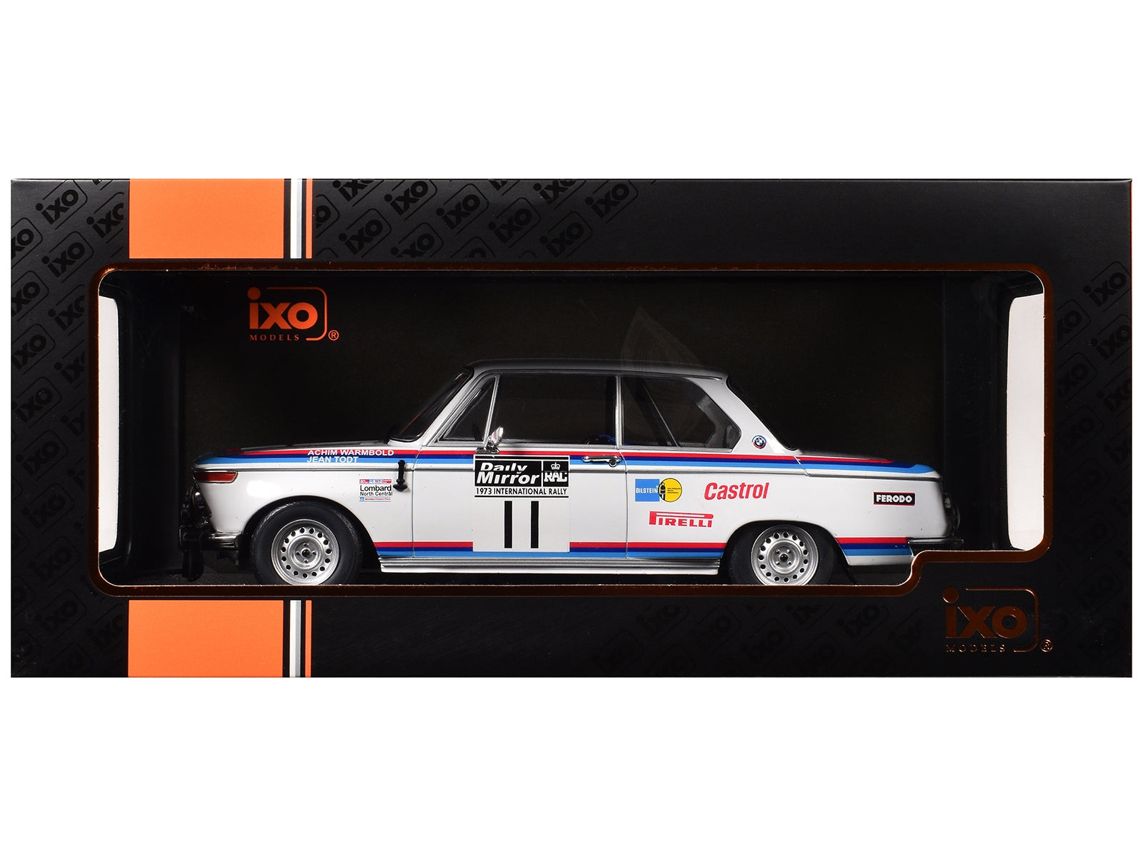 BMW 2002 #11 Achim Warmbold - Jean Todt "RAC Rally" (1973) 1/18 Diecast Model Car by IXO Models