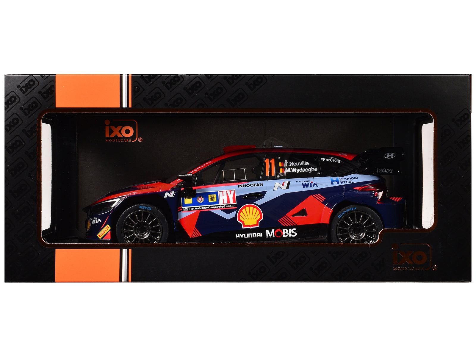 Hyundai i20 N Rally1 #11 Thierry Neuville - Martijn Wydaeghe Winner "Central European Rally" (2023) 1/18 Diecast Model Car by IXO Models