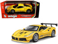 Ferrari 488 Challenge #25 Yellow with Blue Stripes "Ferrari Racing" 1/24 Diecast Model Car by Bburago