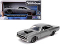 Dom's Plymouth Road Runner Gray Metallic with Black Hood Stripe "Fast & Furious" Movie 1/24 Diecast Model Car by Jada