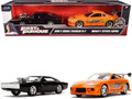 Dom's Dodge Charger R/T Black and Brian's Toyota Supra Orange Set of 2 pieces "Fast & Furious" Series 1/32 Diecast Model Cars by Jada
