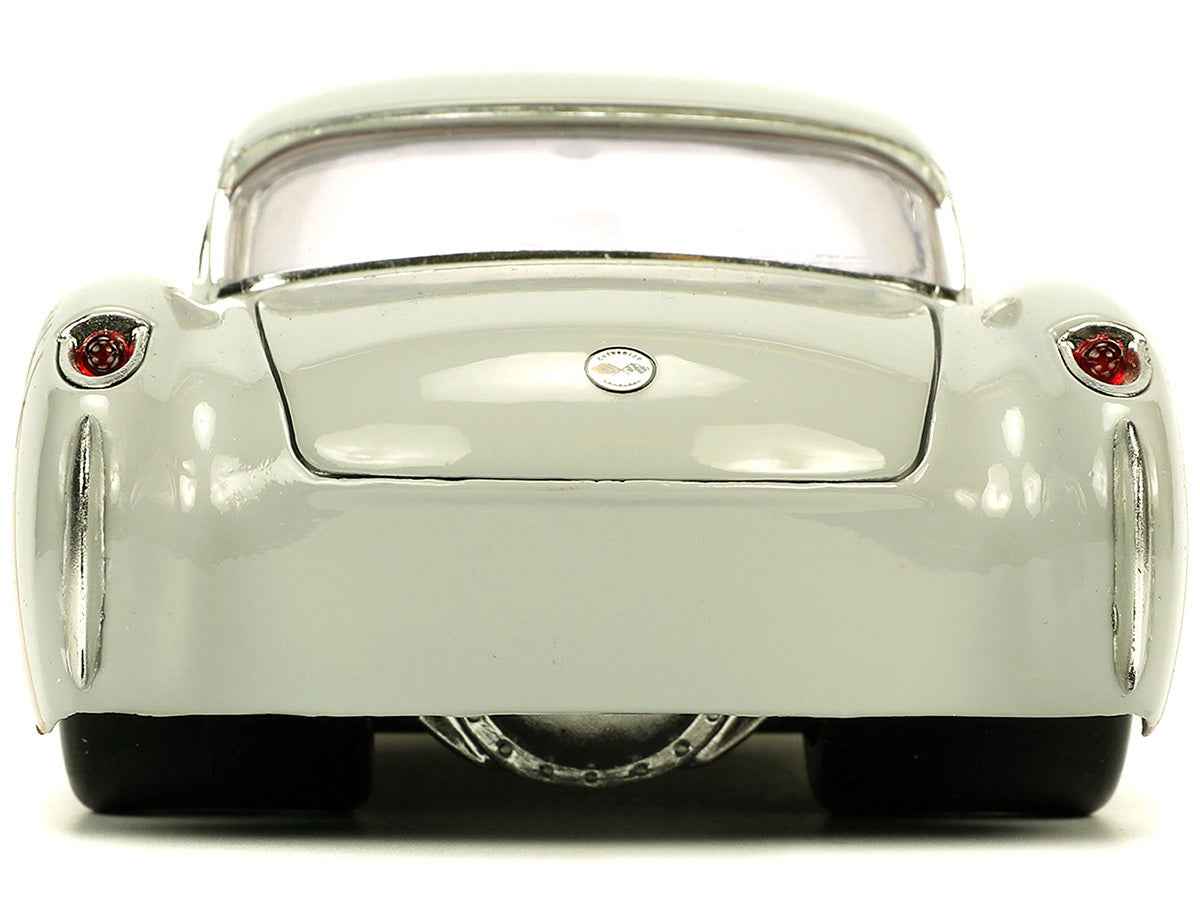 1957 Chevrolet Corvette Beige with Pink Interior with Bugs Bunny Figure "Looney Tunes" "Hollywood Rides" Series 1/24 Diecast Model Car by Jada