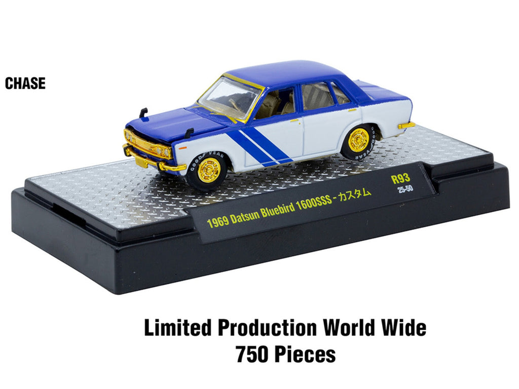 "Auto Meets" Set of 6 Cars IN DISPLAY CASES Release 93 Limited Edition 1/64 Diecast Model Cars by M2 Machines