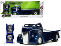 1947 Ford COE Flatbed Truck Dark Blue Metallic with White Top "The Famous Motor Cars" with Extra Wheels "Just Trucks" Series 1/24 by Jada
