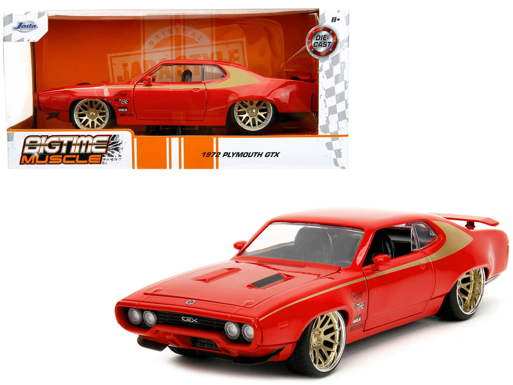 NEW 1972 Plymouth GTX Red with Gold Graphics "Bigtime Muscle" Series 1/24 Diecast Model Car by Jada (Copy)