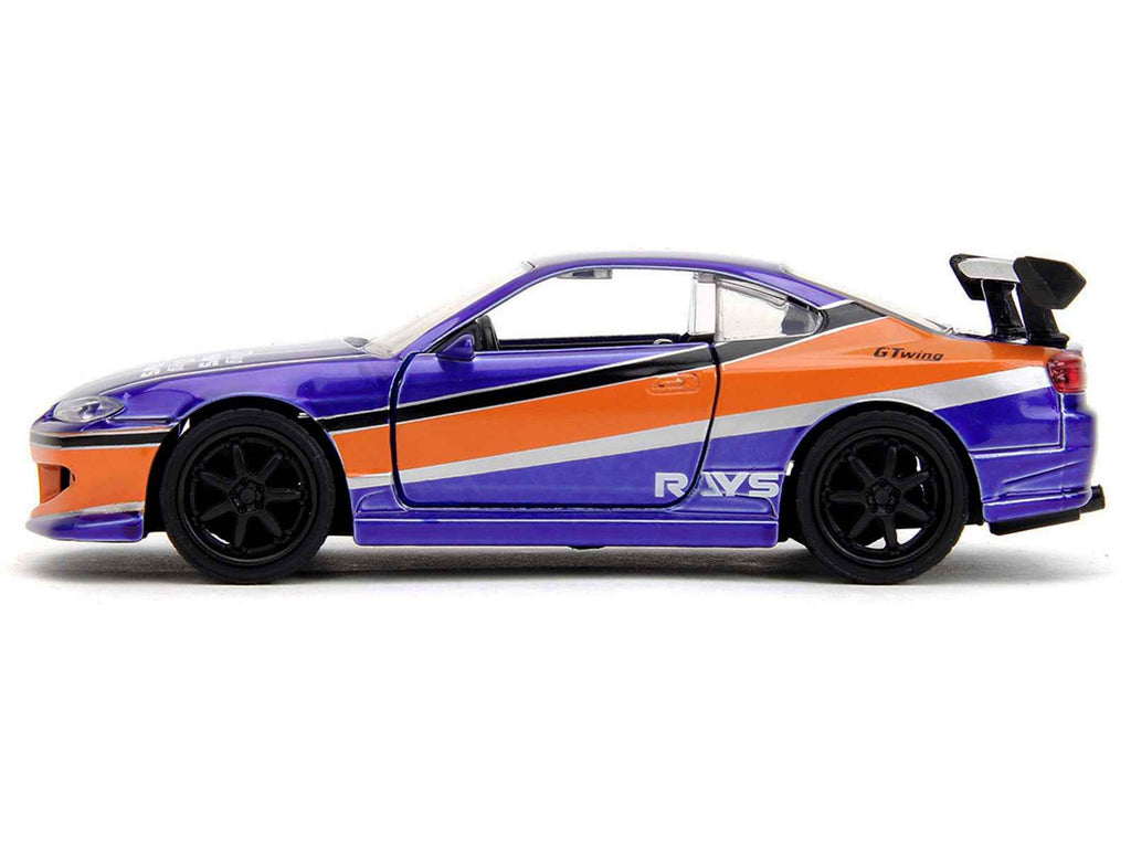 2001 Nissan Silvia S15 RHD (Right Hand Drive) Blue Metallic with Graphics "The Fast and the Furious: Tokyo Drift" (2006) Movie "Fast & Furious" Series 1/32 Diecast Car Model by Jada