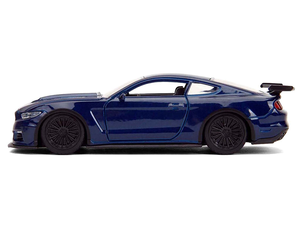 2016 Ford Mustang GT Dark Blue Metallic with White Stripe "F9" (2021) Movie "Fast & Furious" Series 1/32 Diecast Model Car by Jada