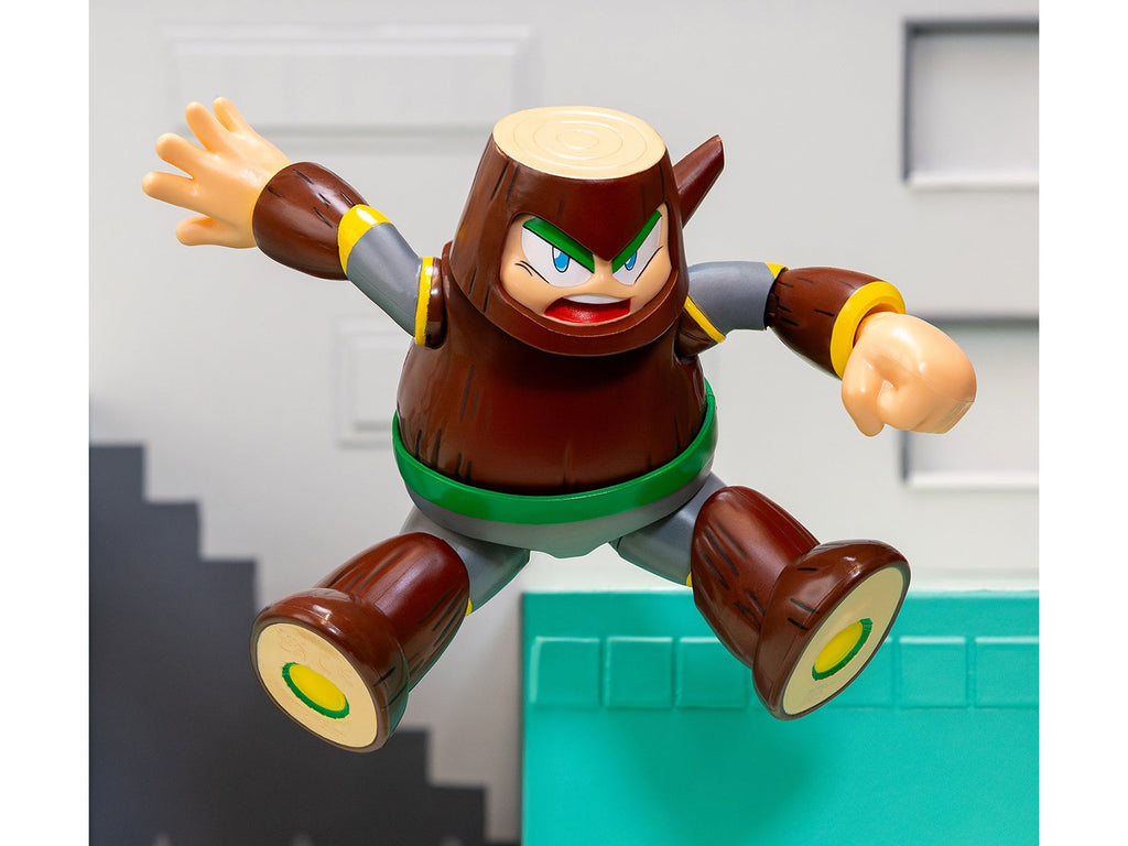 Wood Man 5" Moveable Figure (Deluxe Version) with Accessories and Alternate Head and Hands "Mega Man" (1987) Video Game Model by Jada