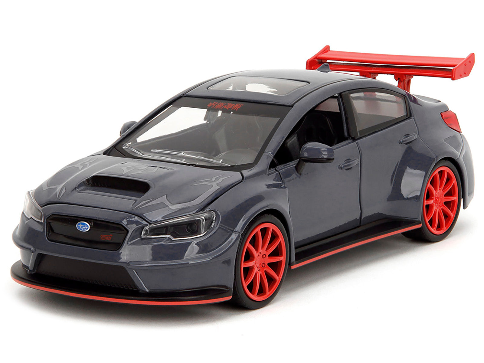 2016 Subaru WRX STI Widebody Dark Blue and Yuji Itadori Diecast Figure "Jujutsu Kaisen" (2020-2023) TV Series "Anime Hollywood Rides" Series 1/24 Diecast Model Car by Jada
