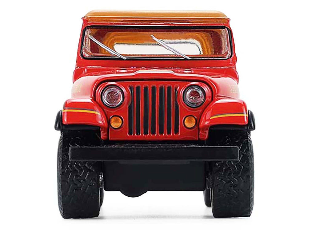 1980 Jeep CJ-7 Laredo Red with Tan Top "All Terrain" Series 17 1/64 Diecast Model Car by Greenlight