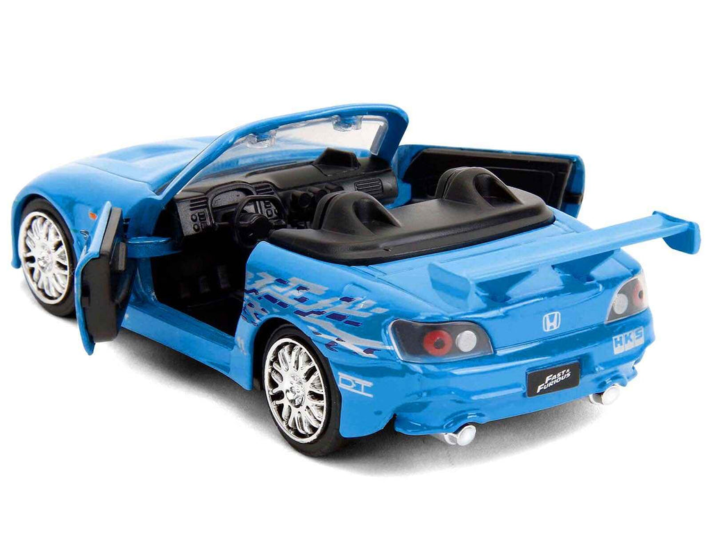 2001 Honda S2000 Convertible Blue with Graphics "Fast & Furious Remix - 25th Anniversary" Series  1/32 Diecast Model Car by Jada