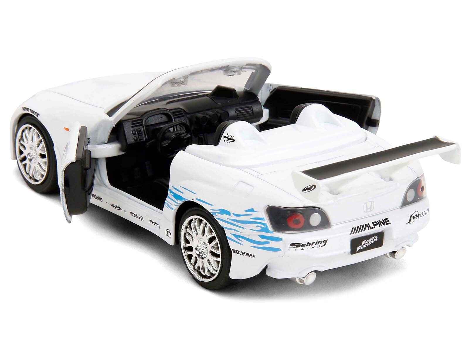 2001 Honda S2000 Convertible White with Graphics "Fast & Furious Remix - 25th Anniversary" Series 1/32 Diecast Model Car by Jada