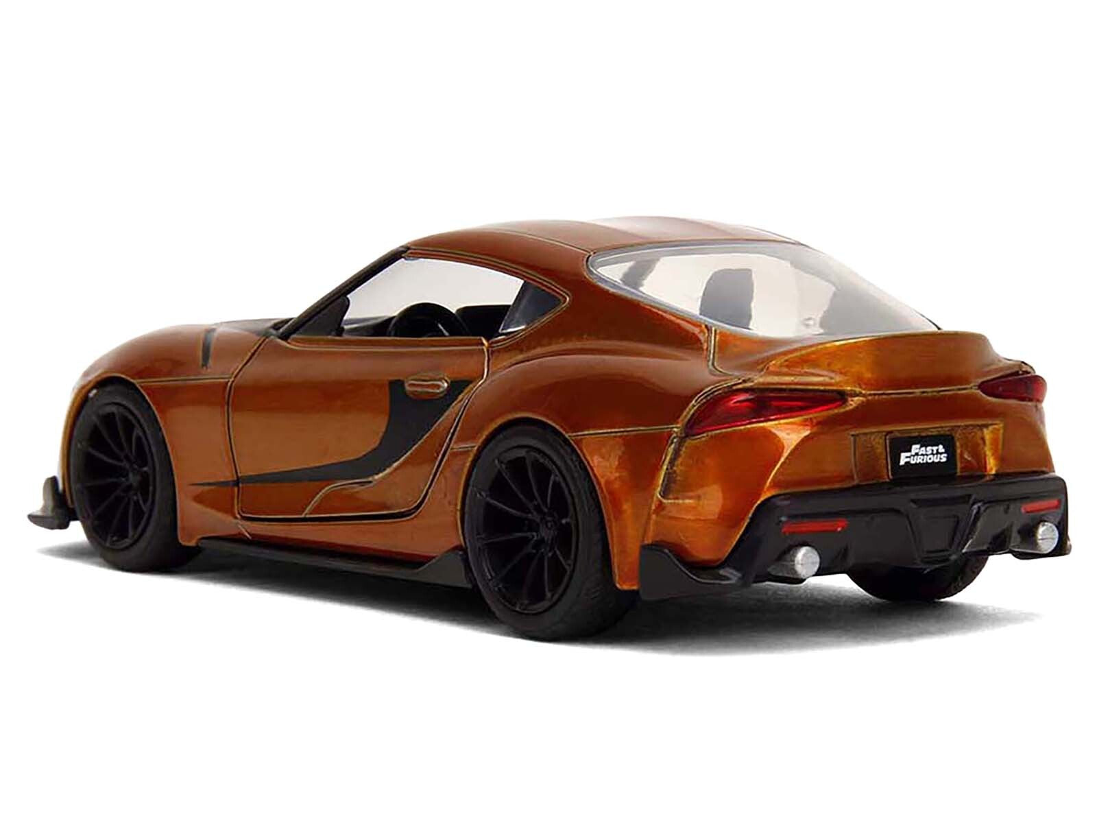 2020 Toyota Supra Orange Metallic with Black Stripes "F9" (2021) Movie "Fast & Furious" Series 1/32 Diecast Model Car by Jada