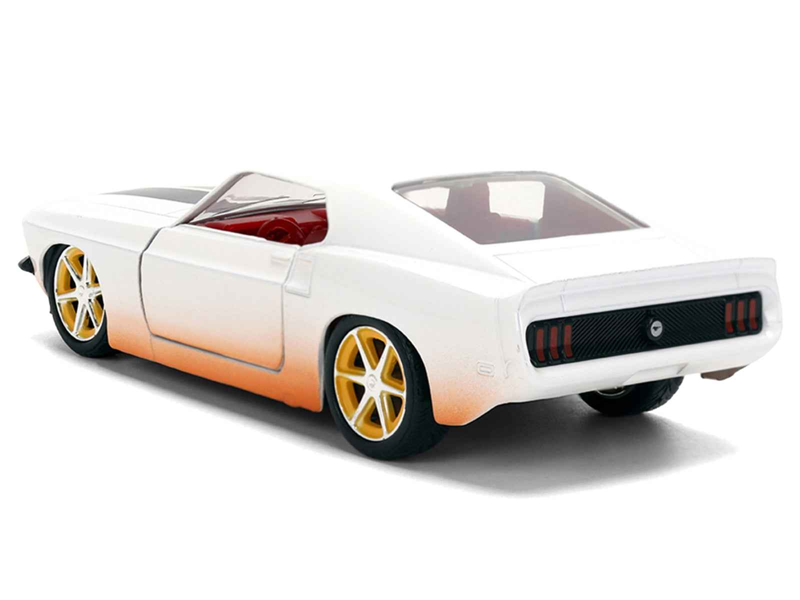 Roman's Ford Mustang White with Black Stripes and Red Interior (Dirty Version) "Fast & Furious" Movie "Fast & Furious 25th Anniversary" Series 1/32 Diecast Model Car by Jada