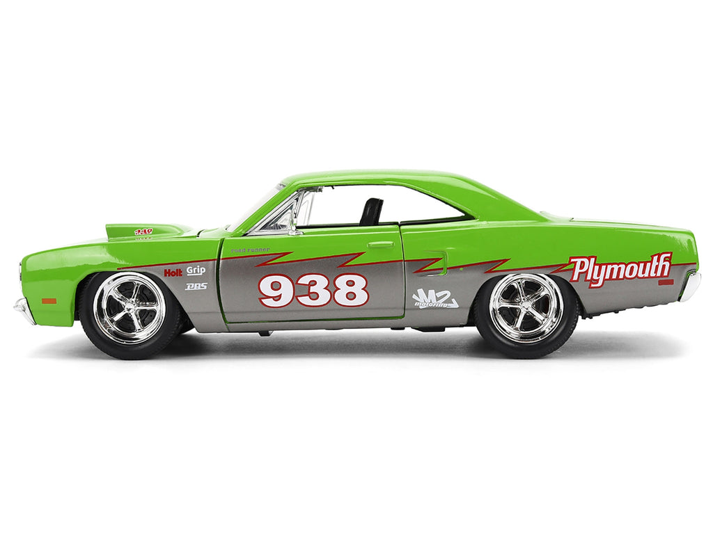 NEW 1970 Plymouth Road Runner #938 Green and Gray Metallic "Bigtime Muscle" Series 1/24 Diecast Model Car by Jada (Copy)