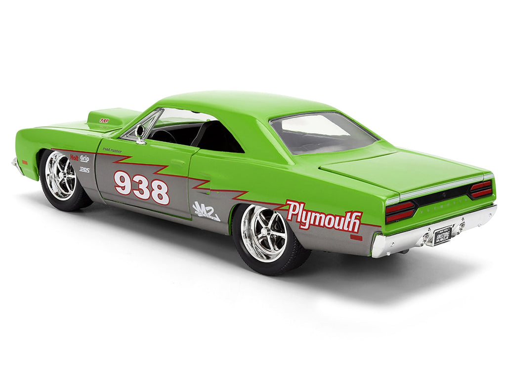 NEW 1970 Plymouth Road Runner #938 Green and Gray Metallic "Bigtime Muscle" Series 1/24 Diecast Model Car by Jada (Copy)