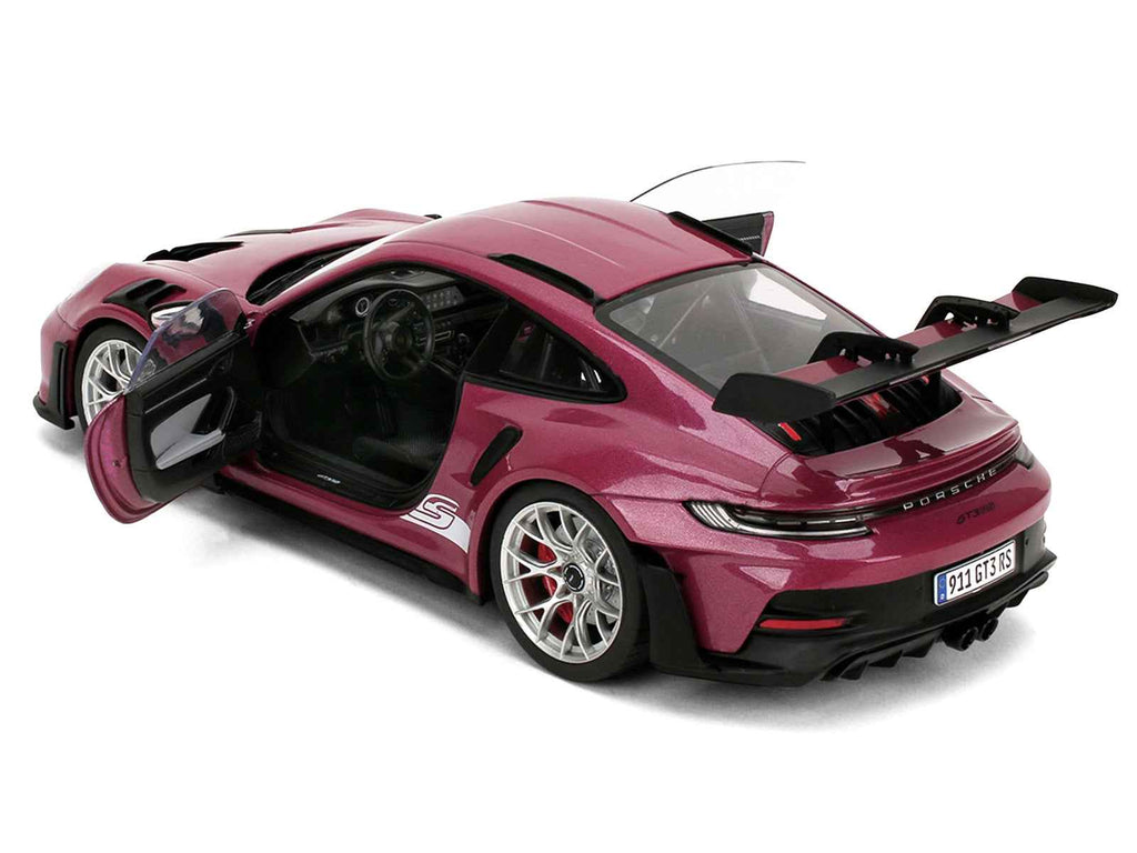 Porsche 911 GT3 RS Red Violet Metallic with White Stripes "Pink Slips" Series 1/18 Diecast Model Car by Jada