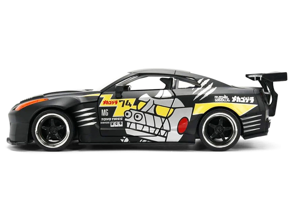 2009 Nissan GT-R (R35) Ben Sopra Matt Black with "Mechagodzilla" Graphics "Hollywood Rides" Series 1/24 Diecast Model Car by Jada