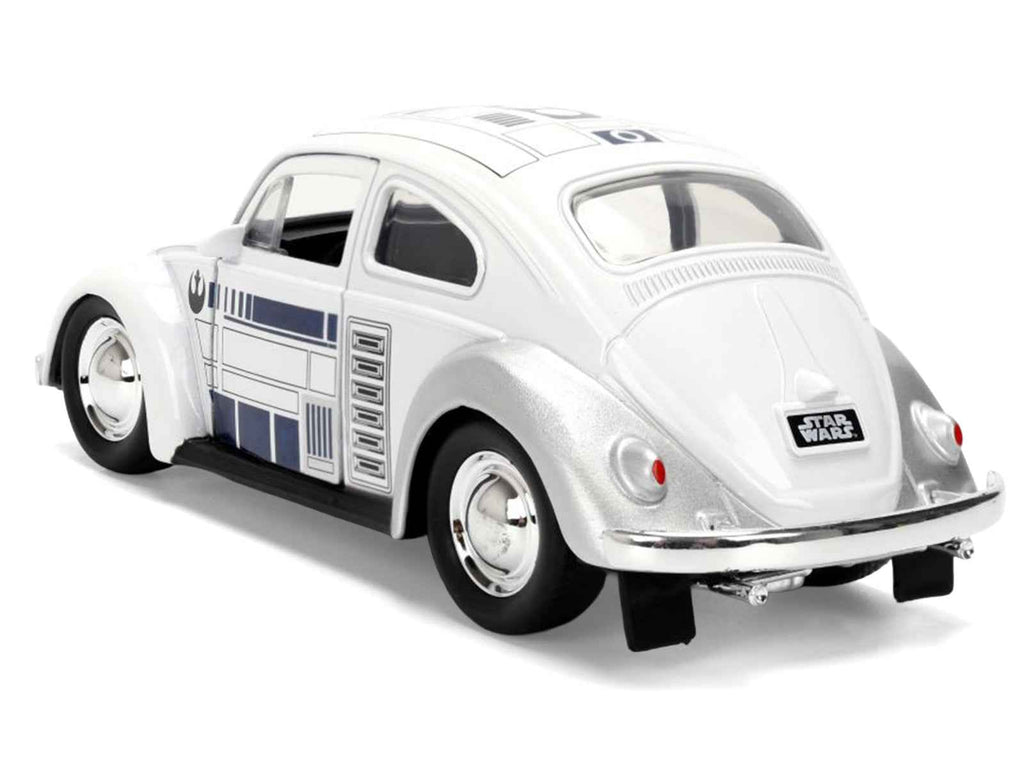 1959 Volkswagen Beetle "R2-D2" Livery White with Graphics "Star Wars" Franchise "Hollywood Rides" Series 1/32 Diecast Model Car by Jada
