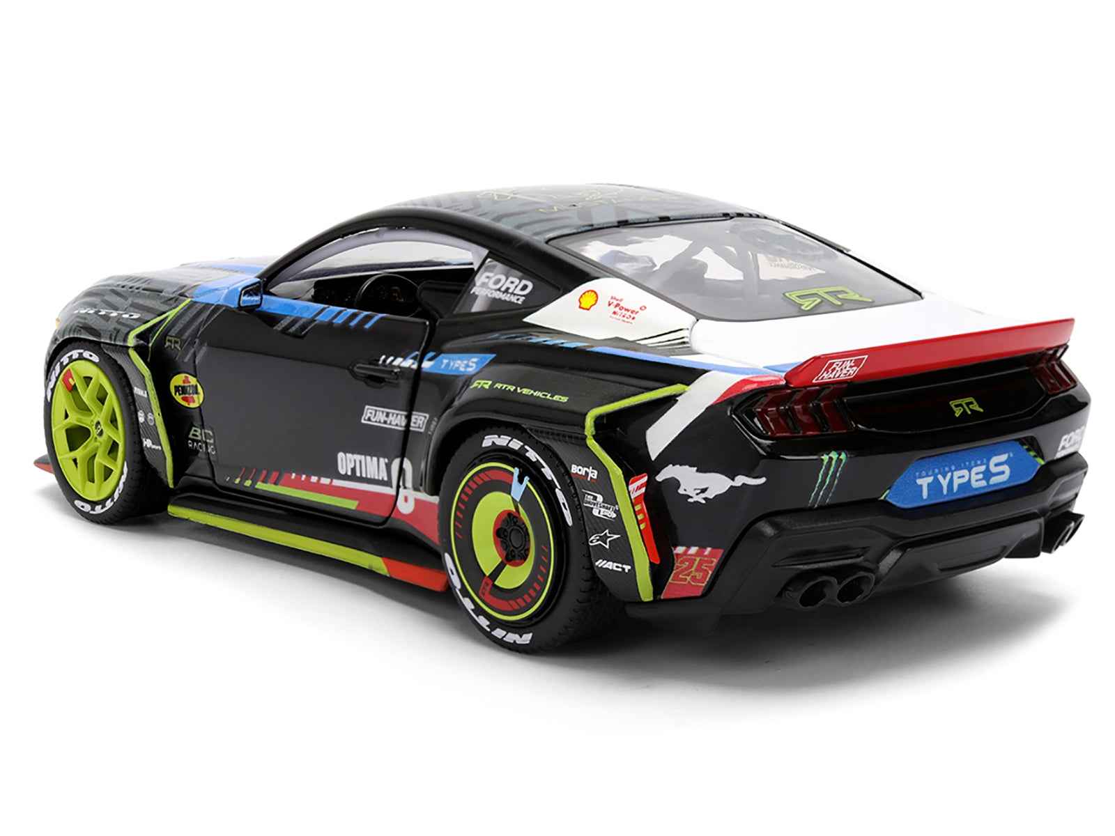 Ford Mustang RTR #25 Vaughn Gittin Jr. "Formula Drift PRO Championship" (2025) with Lights "RTR Vehicles" Series 1/24 Diecast Model Car by Jada