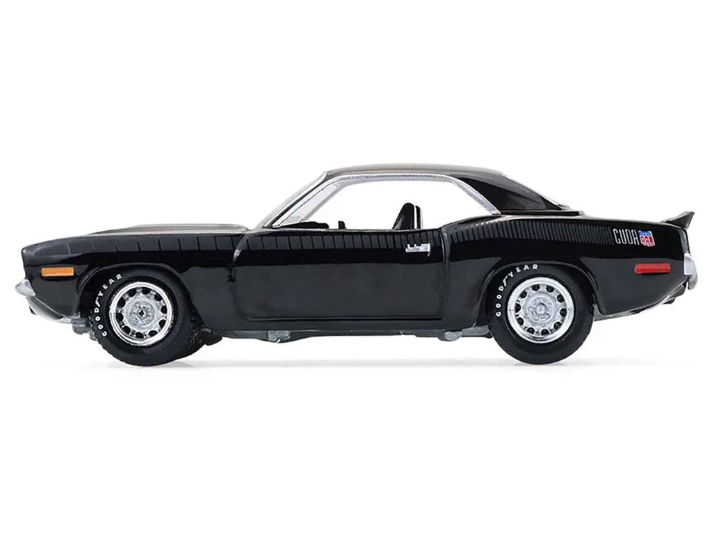1970 Plymouth 'Cuda AAR Black with Gray Stripes "Barrett-Jackson" Series 16 1/64 Diecast Model Car by Greenlight