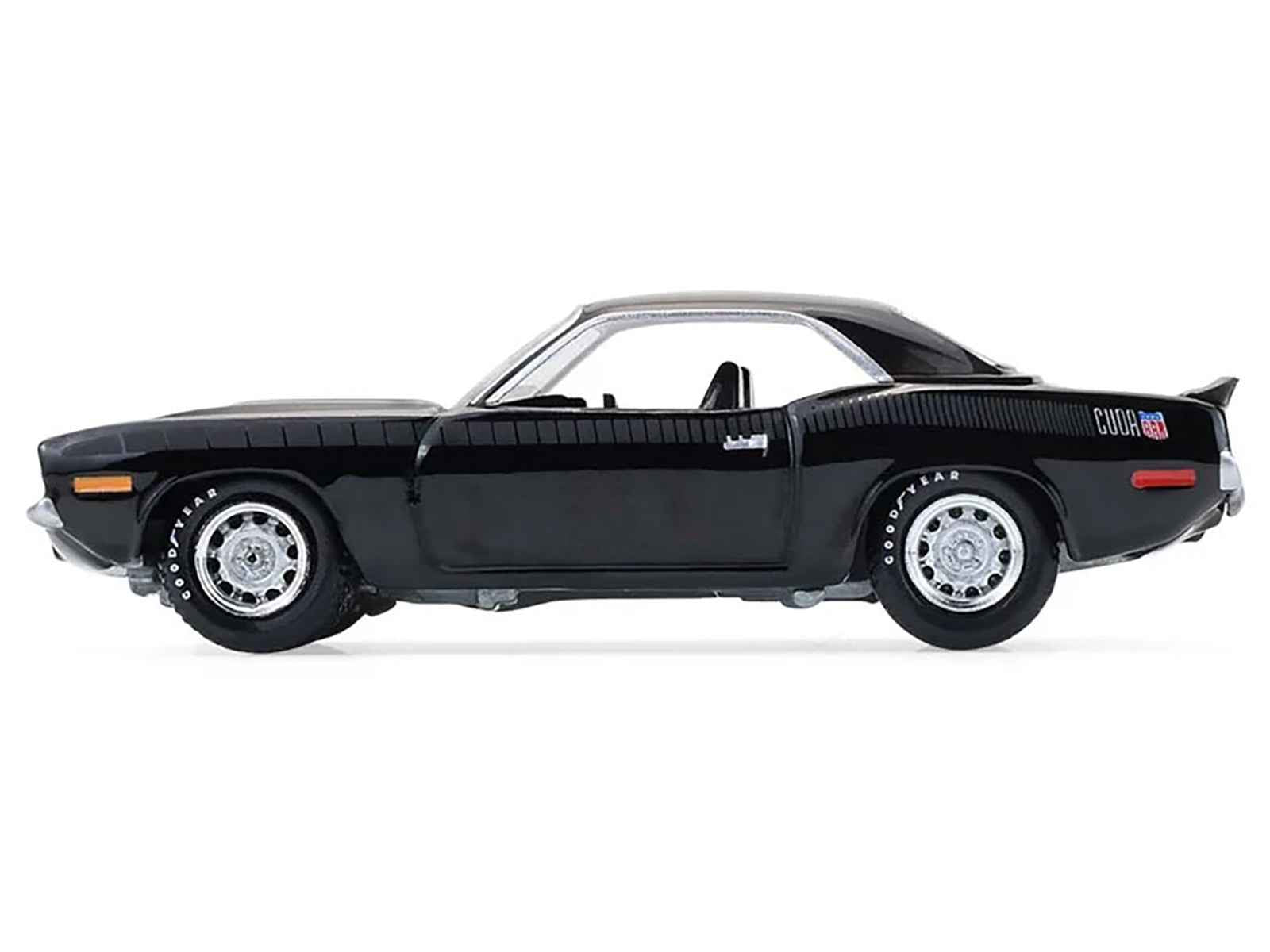 1970 Plymouth 'Cuda AAR Black with Gray Stripes "Barrett-Jackson" Series 16 1/64 Diecast Model Car by Greenlight