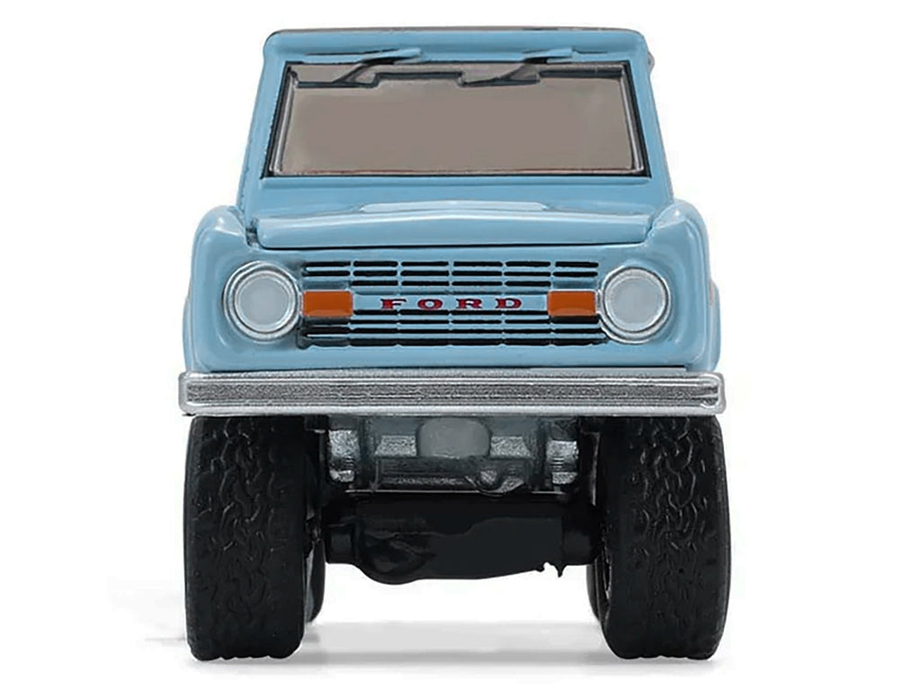 1972 Ford Bronco Custom SUV Light Blue with Black Top "Barrett-Jackson" Series 16 1/64 Diecast Model Car by Greenlight