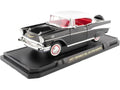 1957 Chevrolet Bel Air Hardtop Black with White Top and Red Interior 1/18 Diecast Model Car by Road Signature