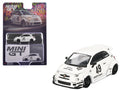 ABARTH 595 #49 "LB-Works x Abas Works" Gara White Limited Edition 1/64 Diecast Model Car by Mini GT