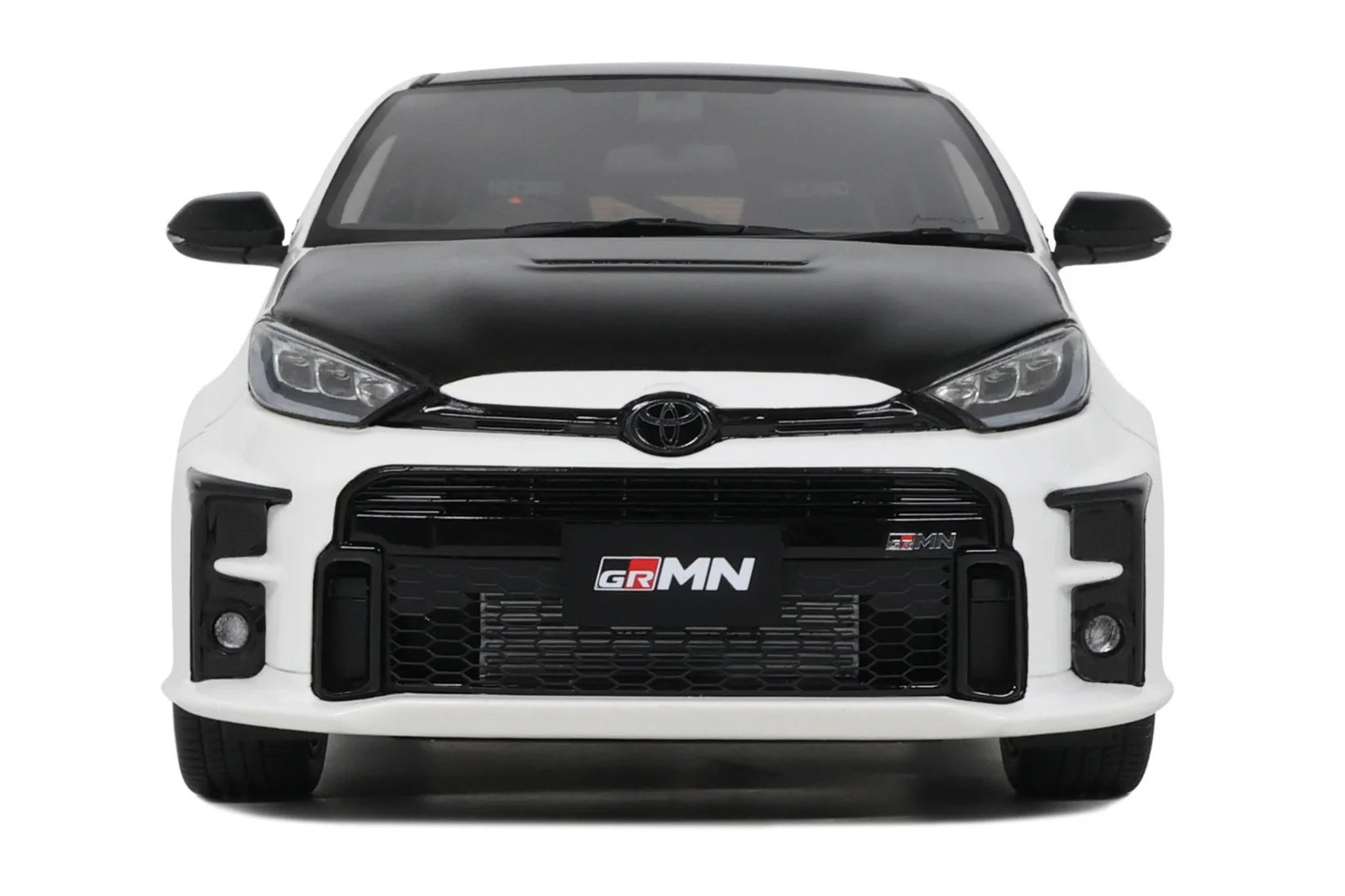 2022 Toyota GRMN Yaris RHD (Right Hand Drive) Platinum White Pearl with Black Hood and Top Limited Edition to 999 pieces Worldwide 1/18 Model Car by Otto Mobile