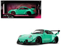 RWB Body Kit "Kei Kishi" Light Blue "Pink Slips" Series 1/18 Diecast Model Car by Jada