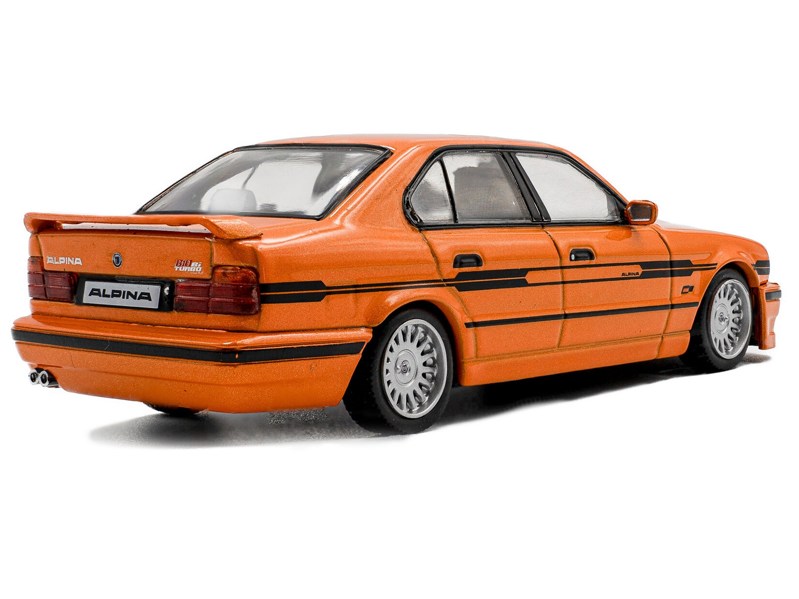 1994 BMW E34 Alpina B10 BiTurbo Orange Metallic with Black Stripes 1/43 Diecast Model Car by Solido