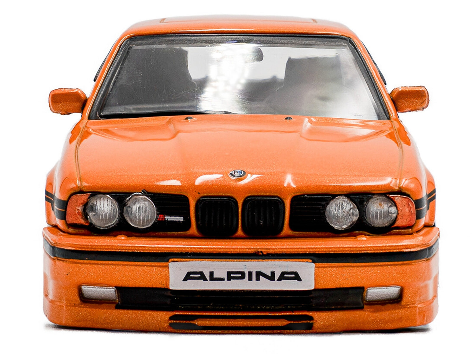 1994 BMW E34 Alpina B10 BiTurbo Orange Metallic with Black Stripes 1/43 Diecast Model Car by Solido