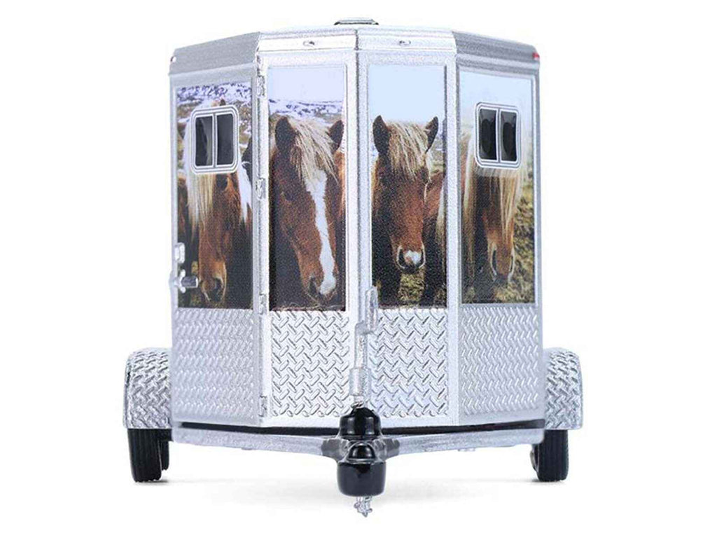 Horse Trailer Silver with Custom Horse Wrap "Down on the Farm" Series 11 1/64 Diecast Model by Greenlight