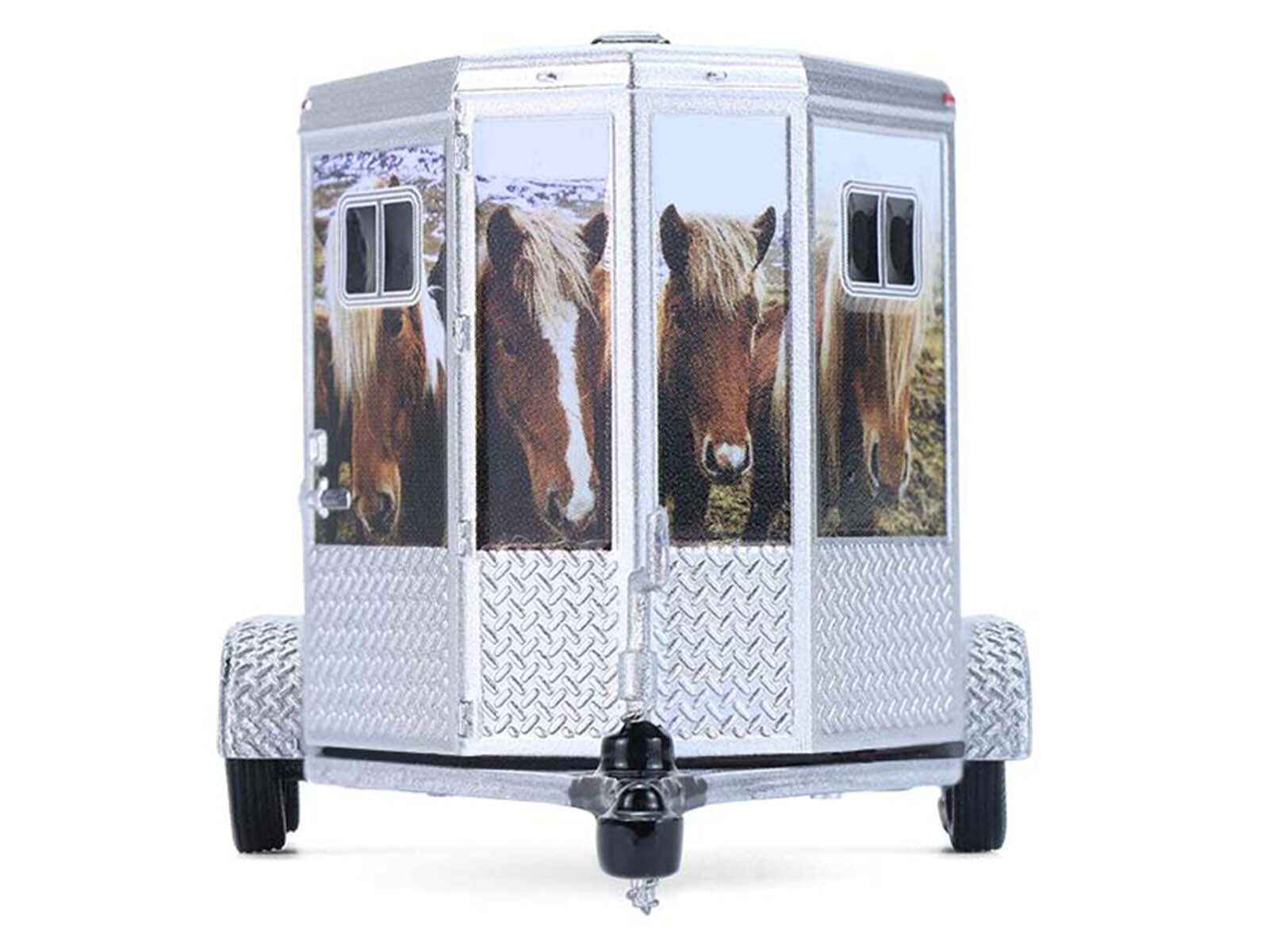 Horse Trailer Silver with Custom Horse Wrap "Down on the Farm" Series 11 1/64 Diecast Model by Greenlight