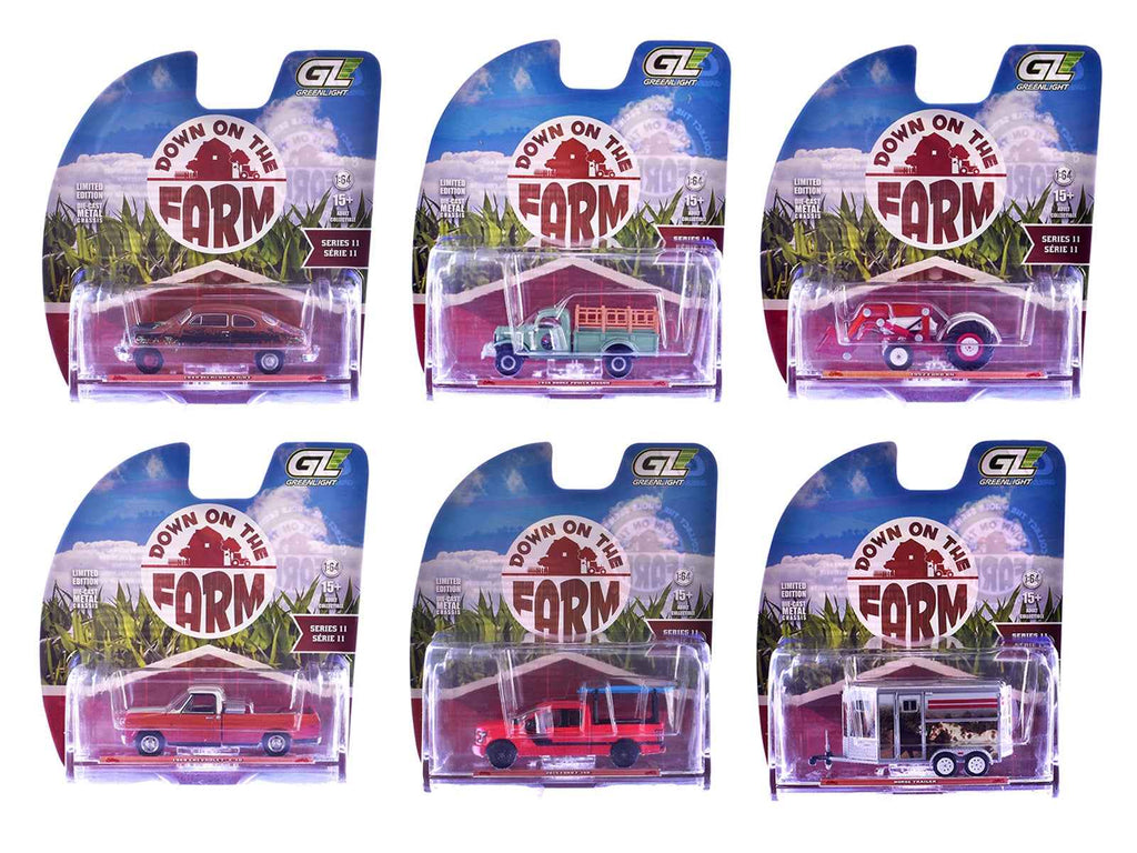 "Down on the Farm" Series 11 Set of 6 pieces 1/64 Diecast Models by Greenlight