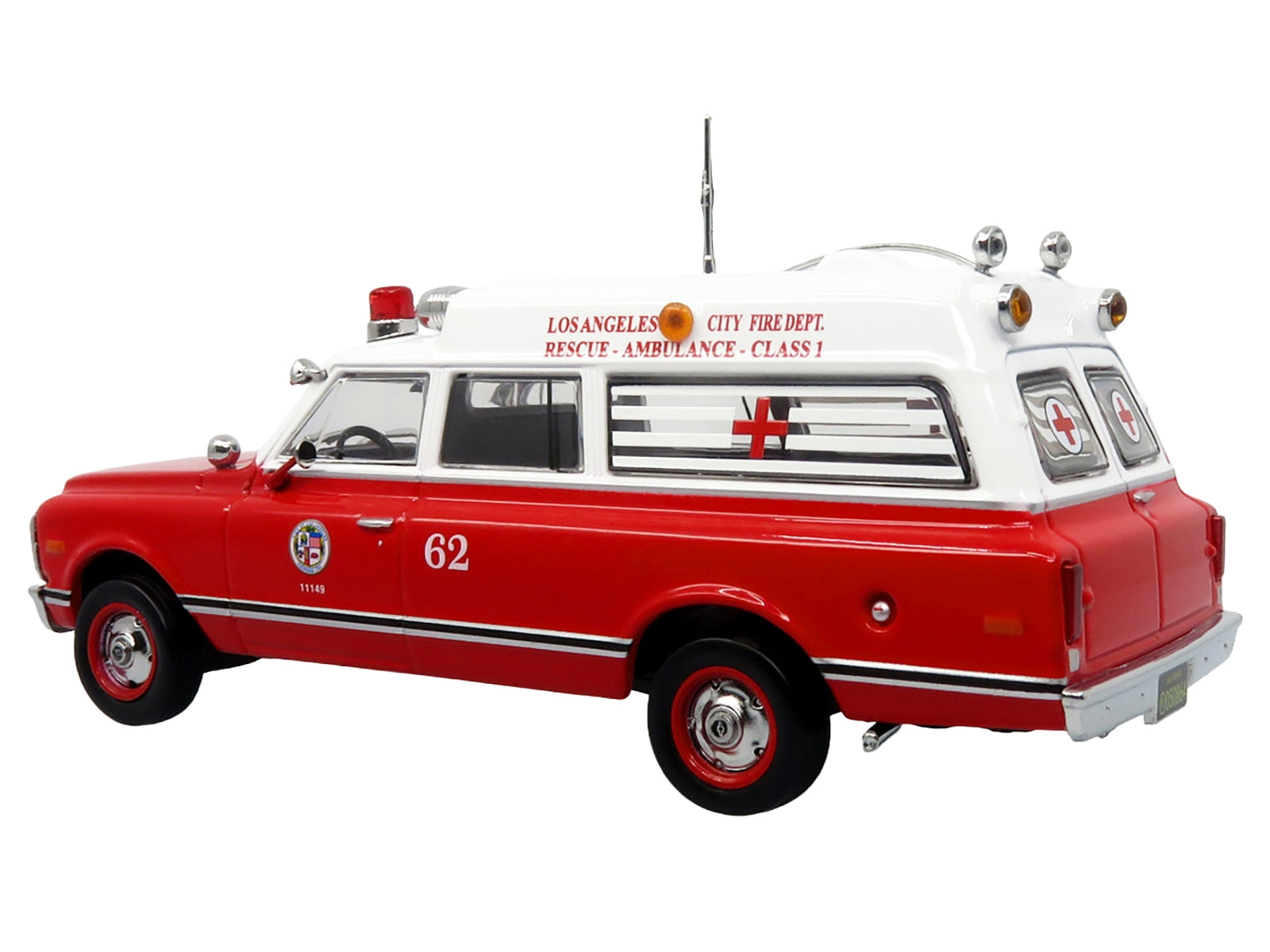 1969 Chevrolet C-10 Ambulance "Los Angeles City Fire Department" Red and White "5 Alarm" Series Limited Edition 1/50 Diecast Model by Iconic Replicas