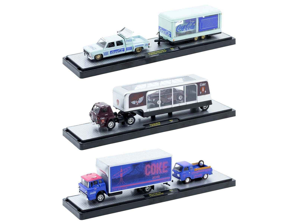 Auto Haulers "Coca-Cola" Set of 3 pieces Release 42 Limited Edition to 8200 pieces Worldwide 1/64 Diecast Models by M2 Machines
