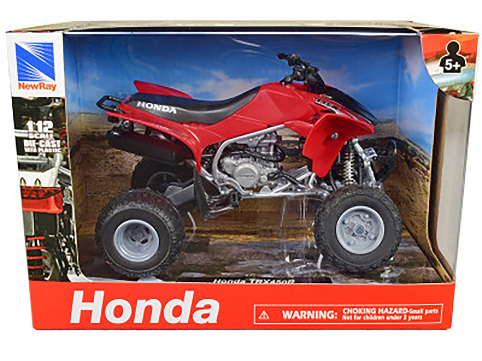 Honda TRX 450R ATV Red 1/12 Diecast Motorcycle Model by New Ray